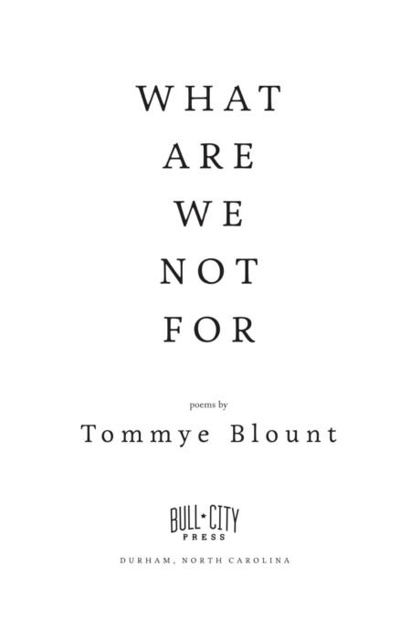 What Are We Not For by Tommye Blount - Image 3